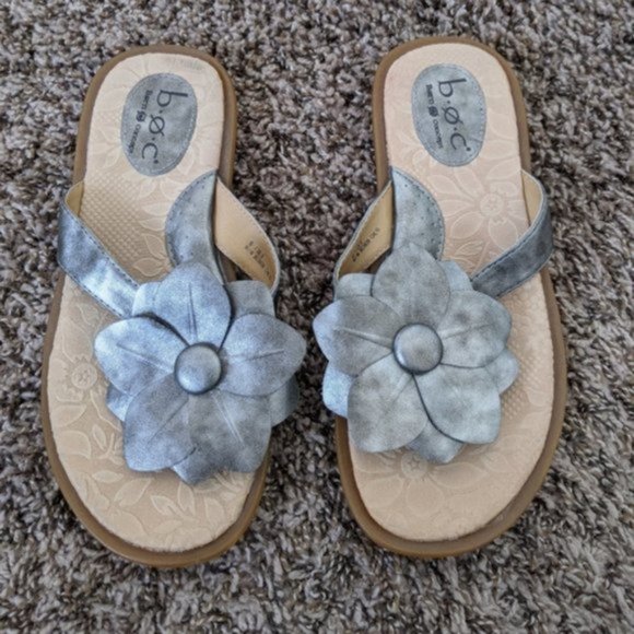 B.O.C Born leather flower flip flop - Picture 2 of 8